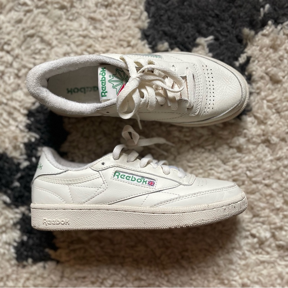 Reebok Cream Leather Sneakers